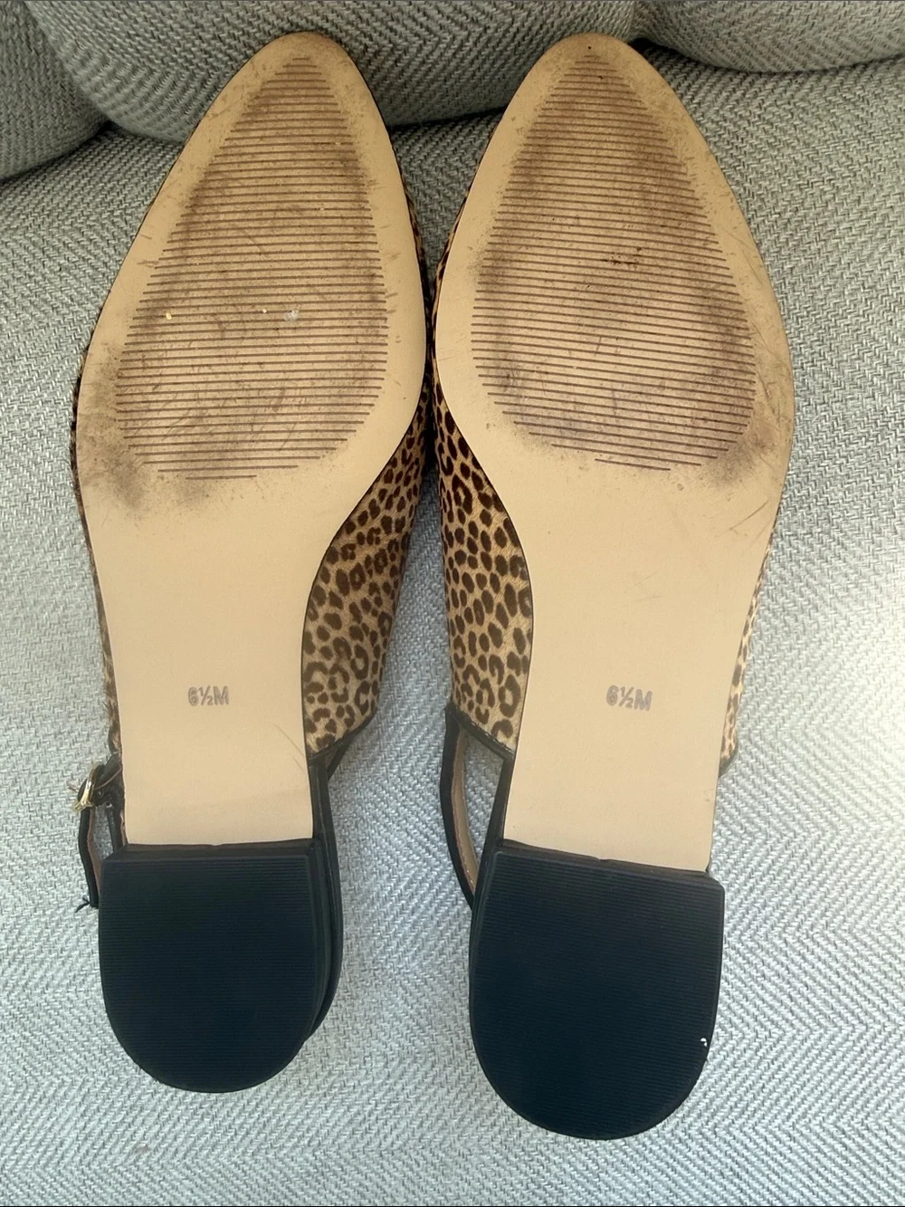 Talbots Leopard-Print Pointed Toe Slingback Flats in Tan and Black